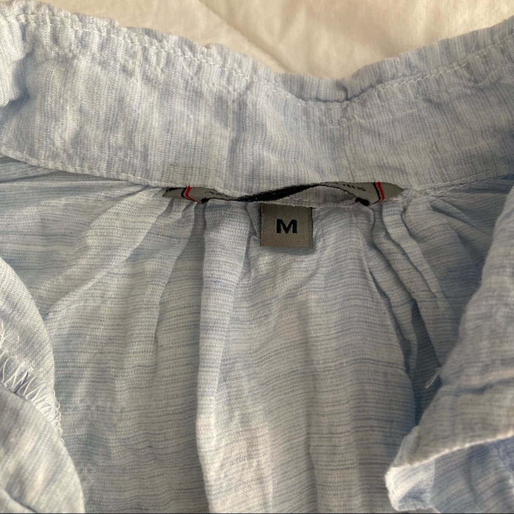 American Colors, light blue, long sleeve, v-neck blouse, size Medium - Picture 3 of 4
